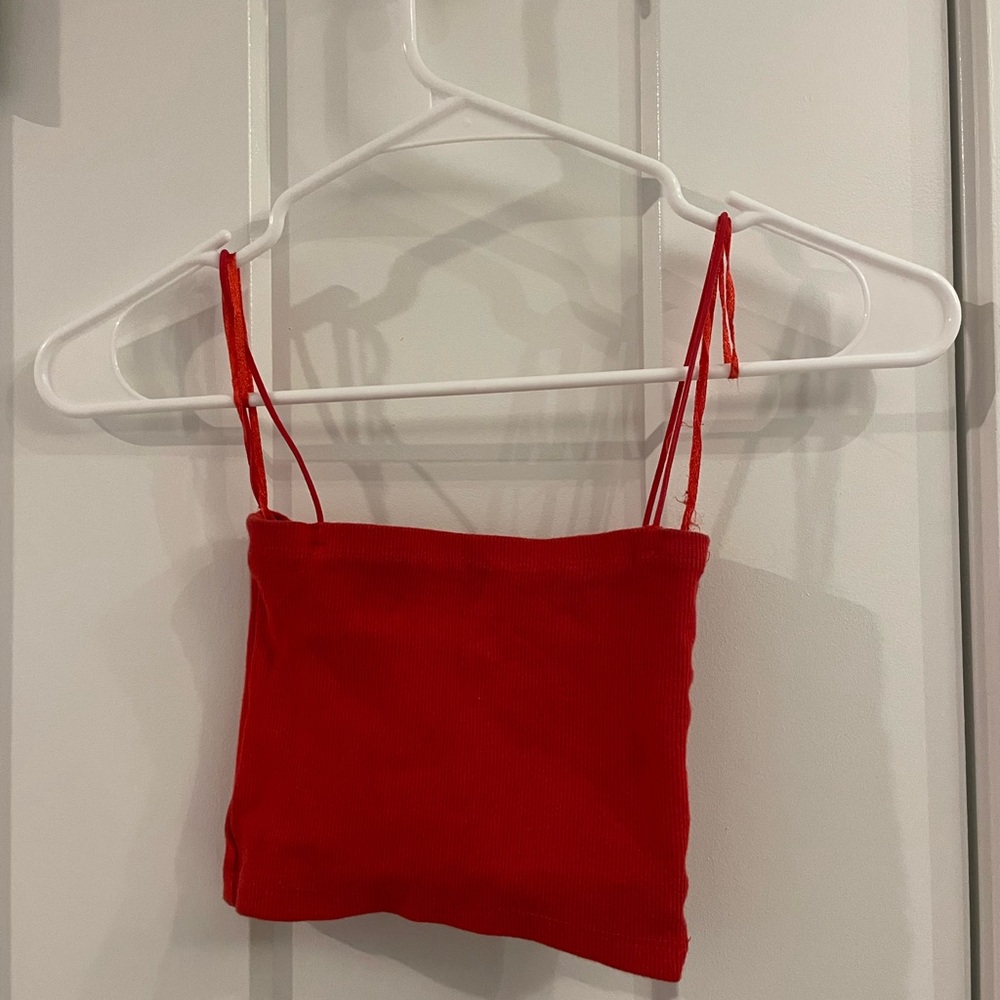 Zara red strappy bralette tank